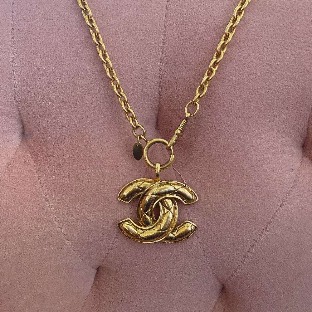 Chanel Quilted CC Long Chain Necklace